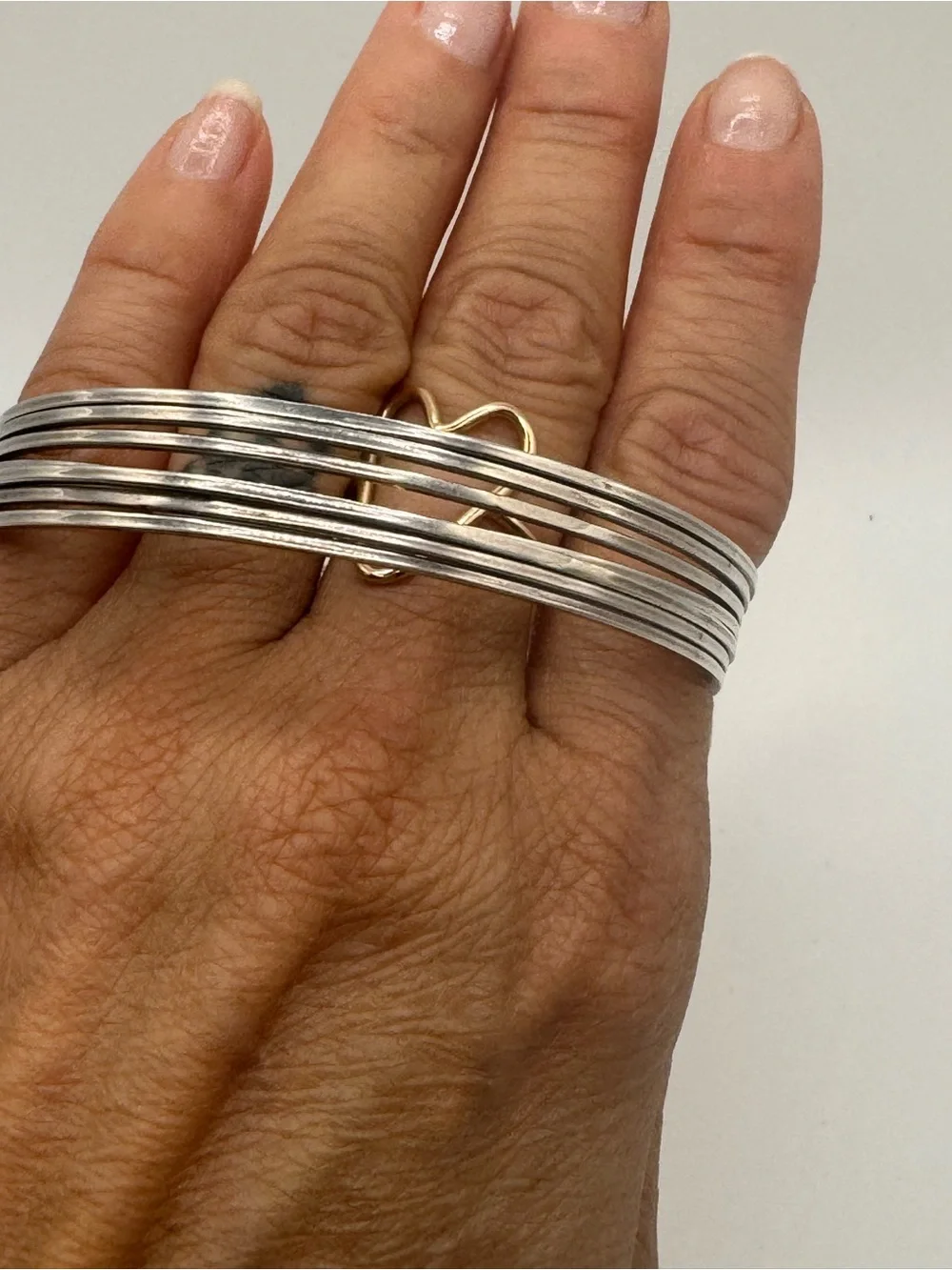 Vintage Taxco 925 Silver Multi Band Bangle Bracelet